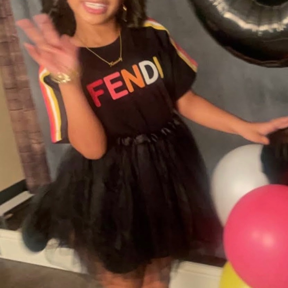 Kids fendi shirt size 8 only worn for this photo shoot